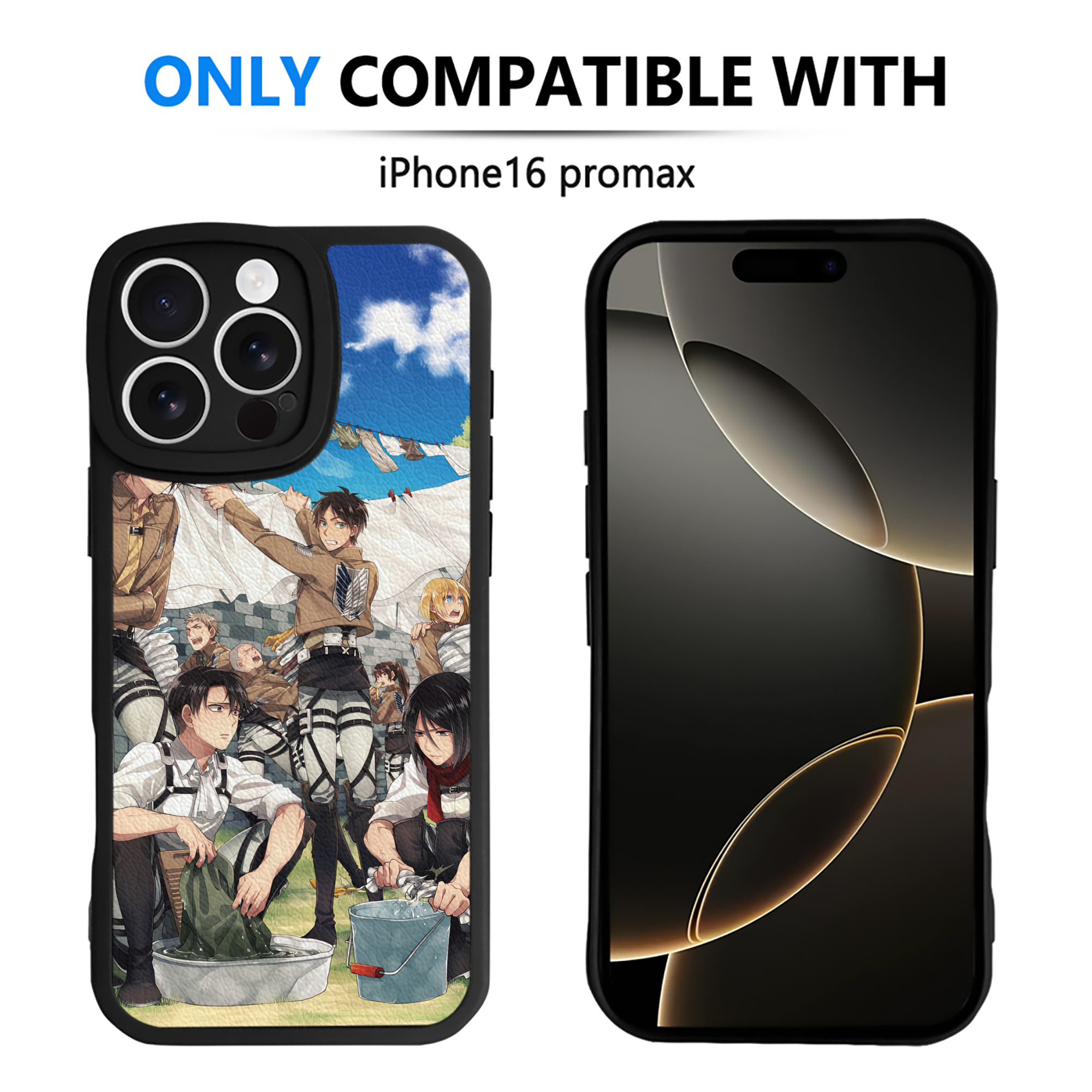 （画像用） 進撃の巨人 Attack on Titan 【iPhone 16シリーズ対応】シリコンスマホケース（レザー調） 材質：シリコン